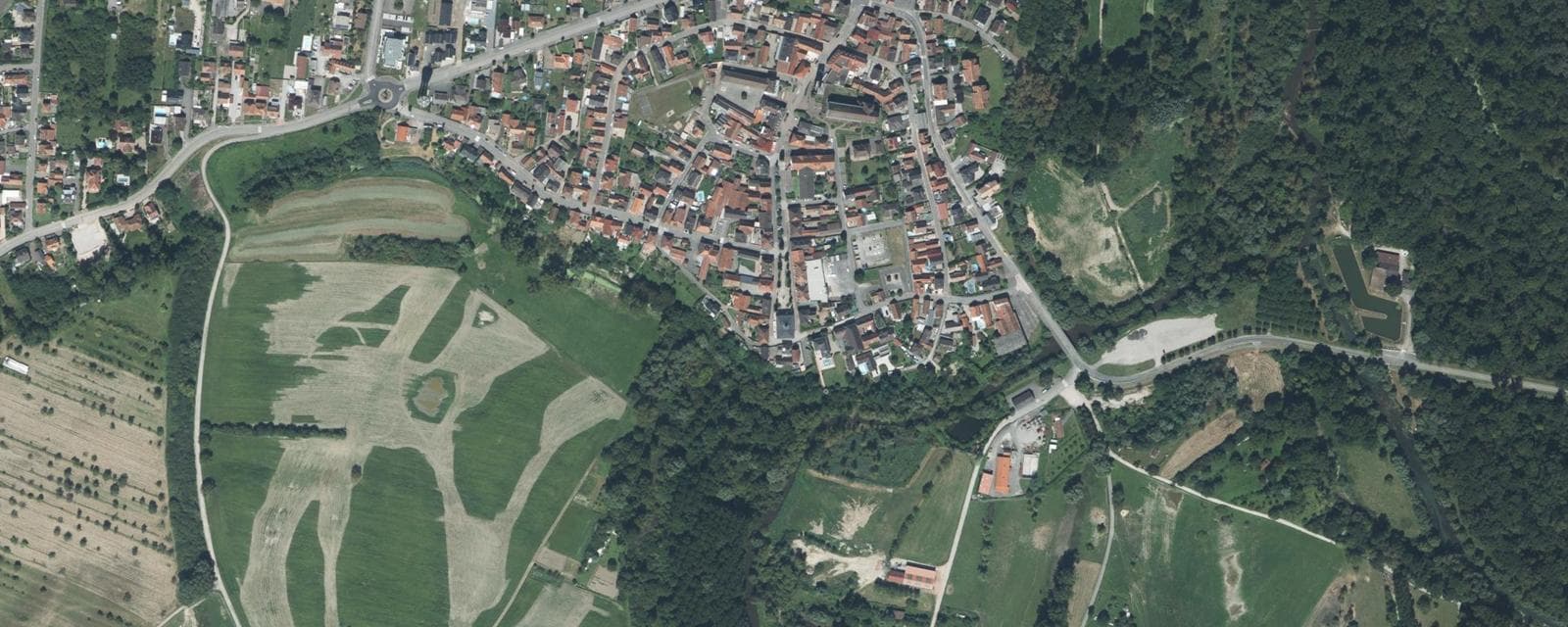 Vue aérienne de Seltz (Bas-Rhin)