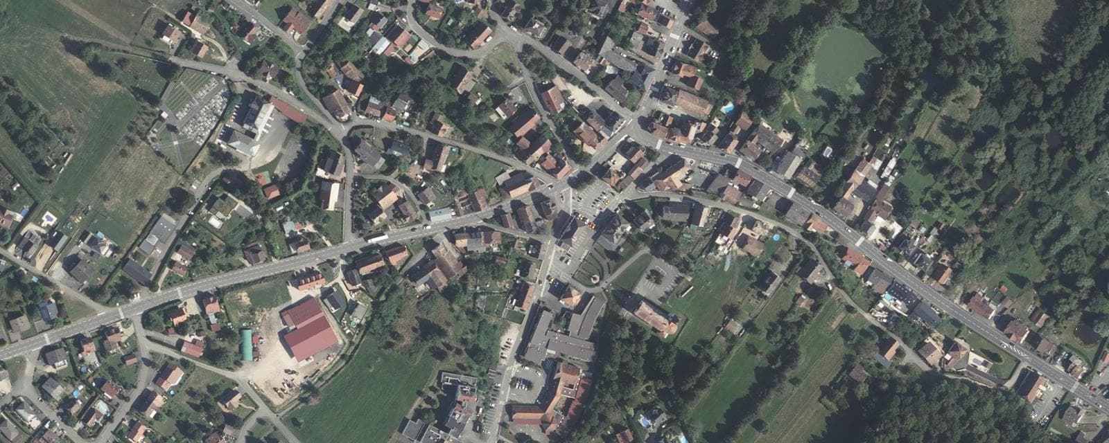 Vue aérienne de Seppois-le-Bas (Haut-Rhin)