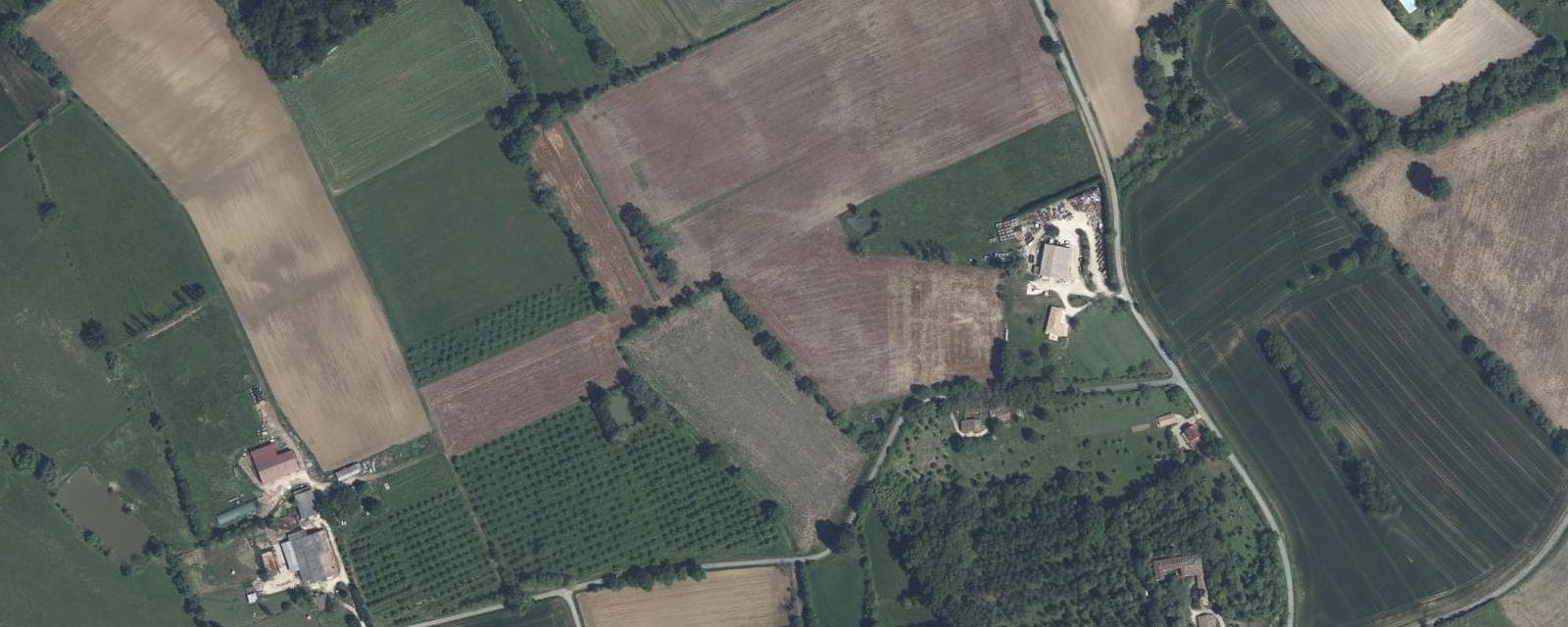 Vue aérienne de Sérignac-Péboudou (Lot-et-Garonne)