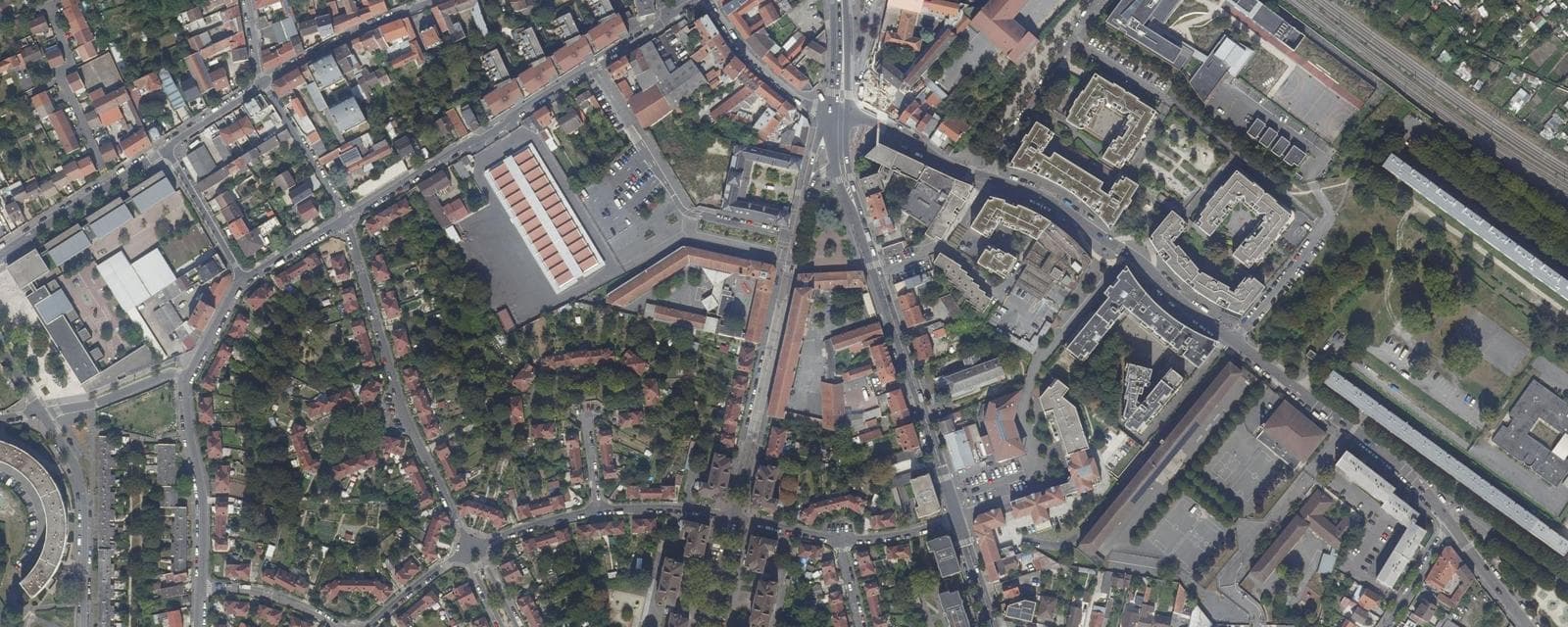 Vue aérienne de Stains (Seine-Saint-Denis)