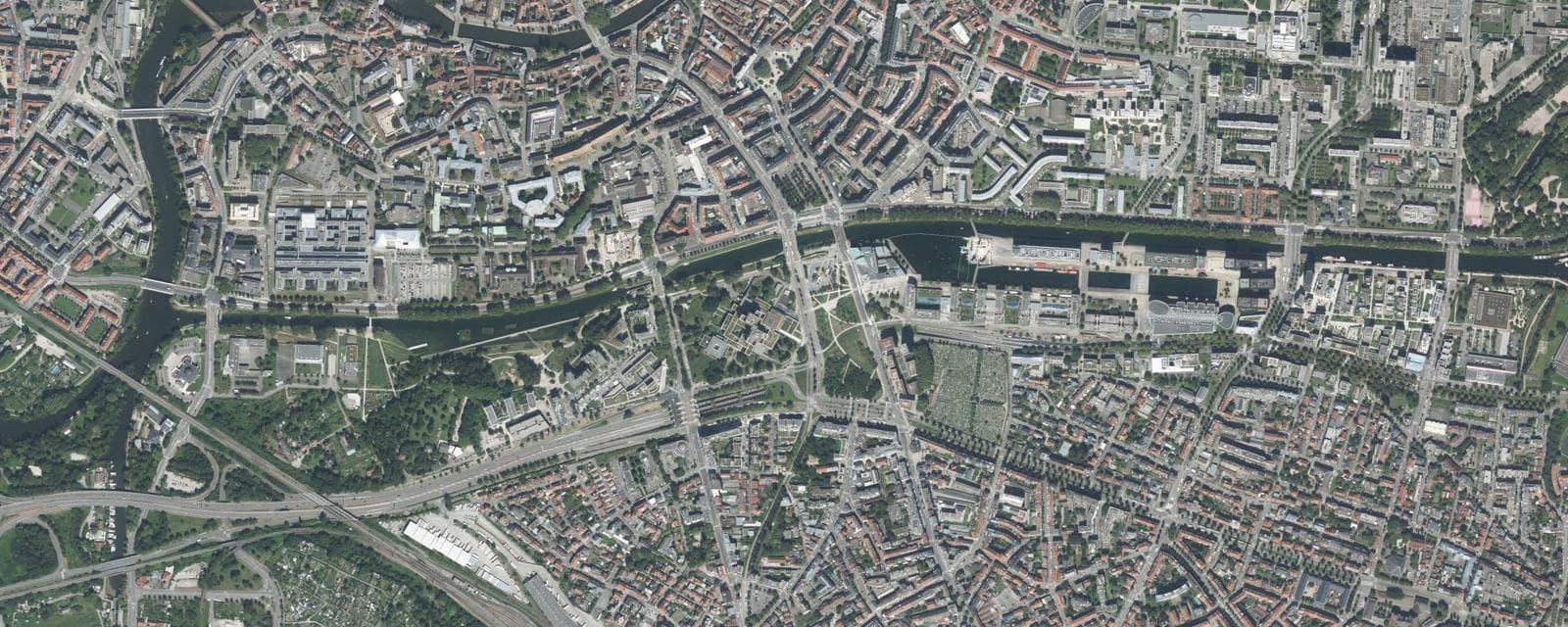 Vue aérienne de Strasbourg (Bas-Rhin)