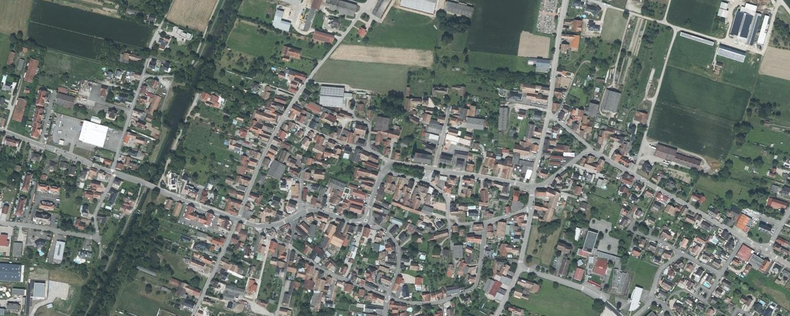 Vue aérienne de Sundhouse (Bas-Rhin)