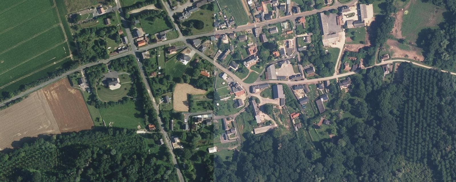 Vue aérienne de Tertry (Somme)
