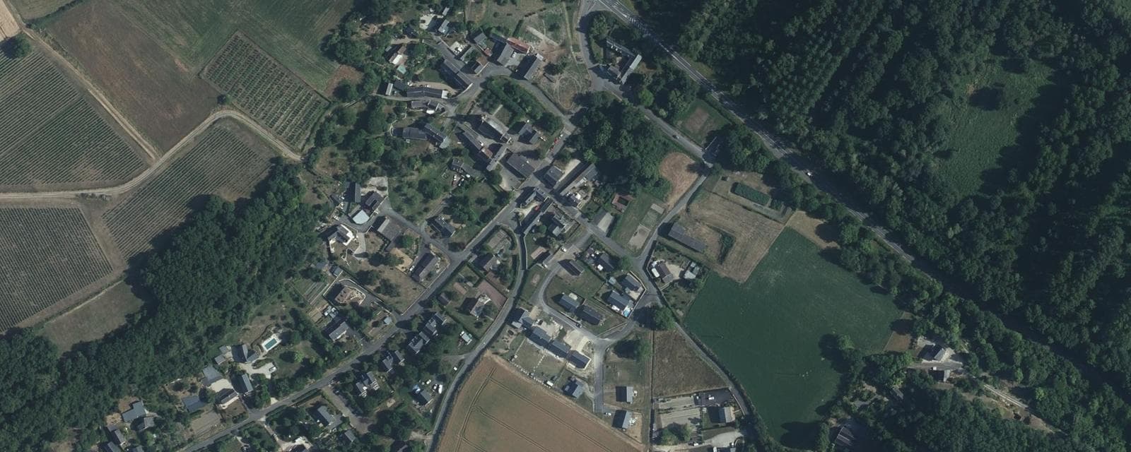 Vue aérienne de Thizay (Indre-et-Loire)