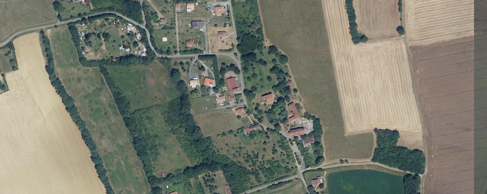 Vue aérienne de Tieste-Uragnoux (Gers)
