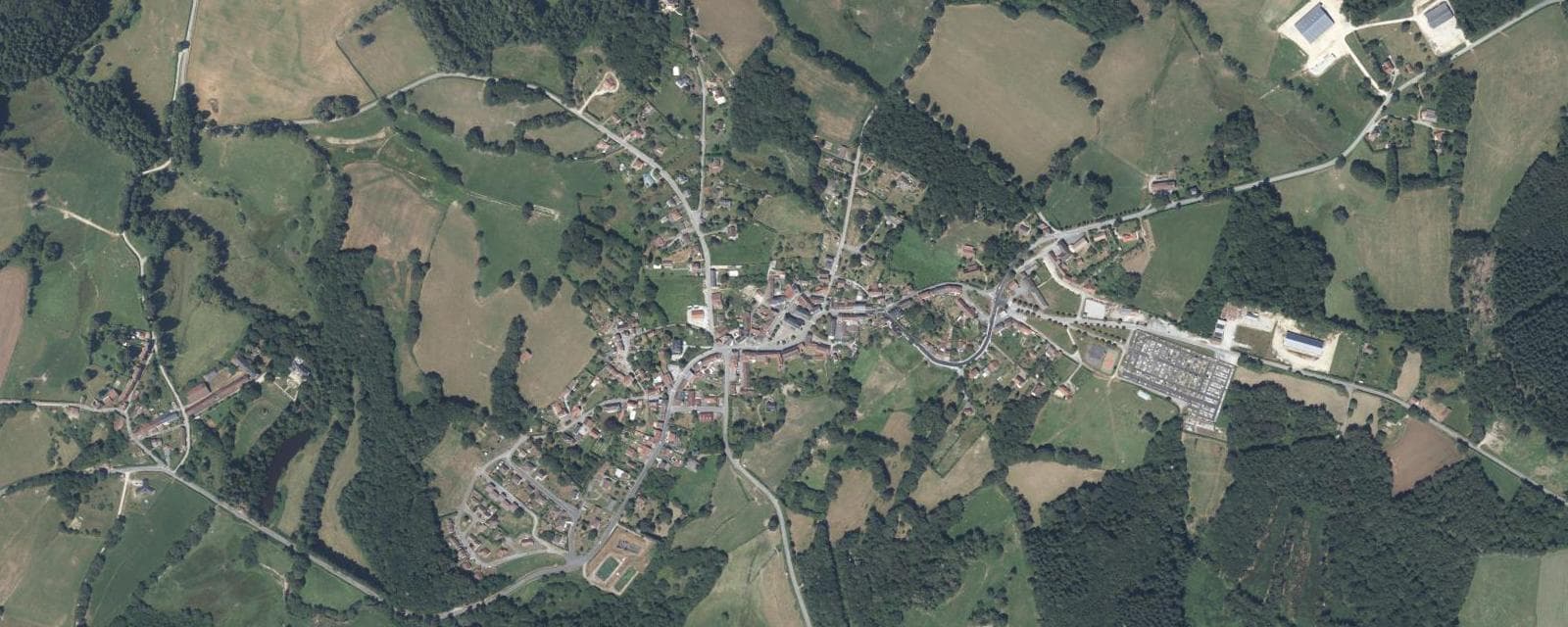 Vue aérienne de Vallière (Creuse)