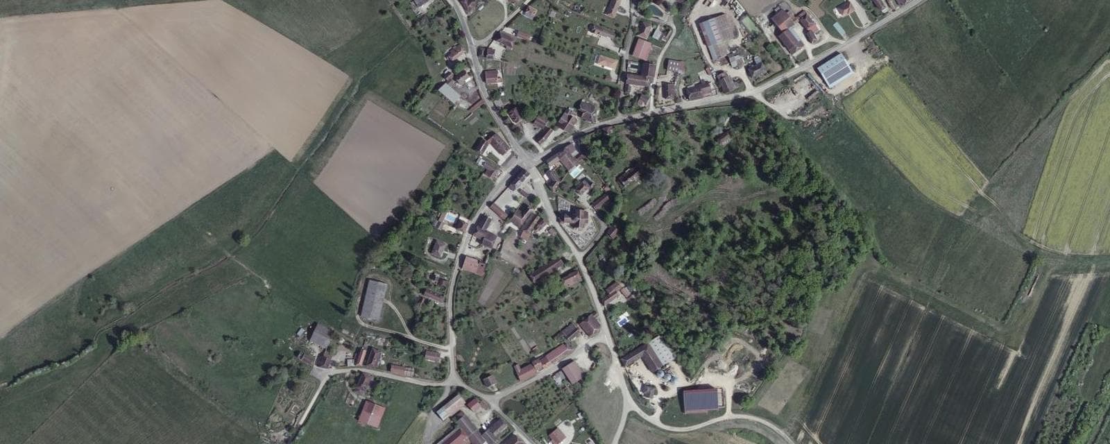 Vue aérienne de Vauchonvilliers (Aube)