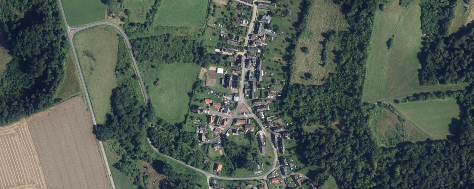 Vue aérienne de Vaudesson (Aisne)