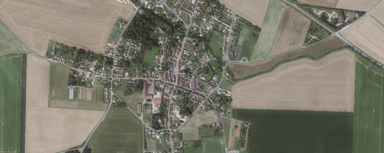 Vue aérienne de Vaudoy-en-Brie (Seine-et-Marne)