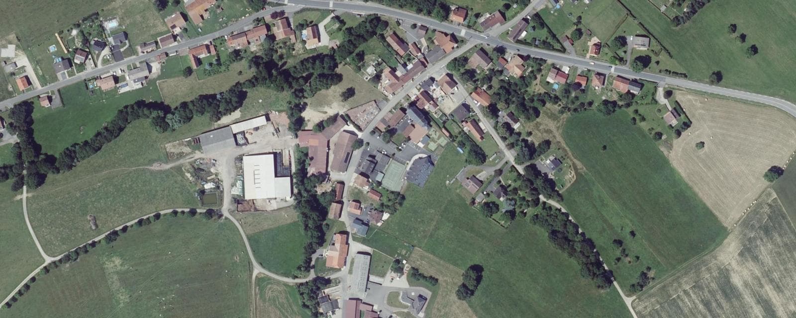 Vue aérienne de Vescheim (Moselle)