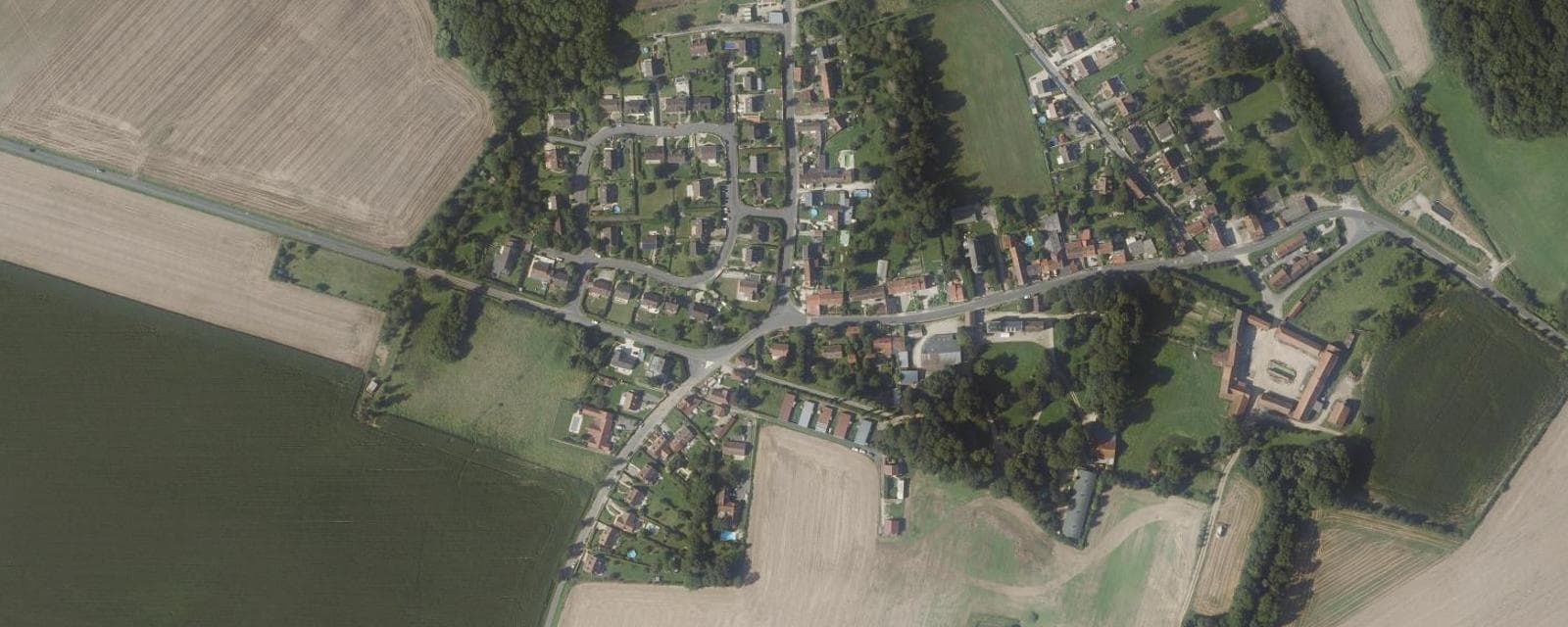 Vue aérienne de Villemareuil (Seine-et-Marne)