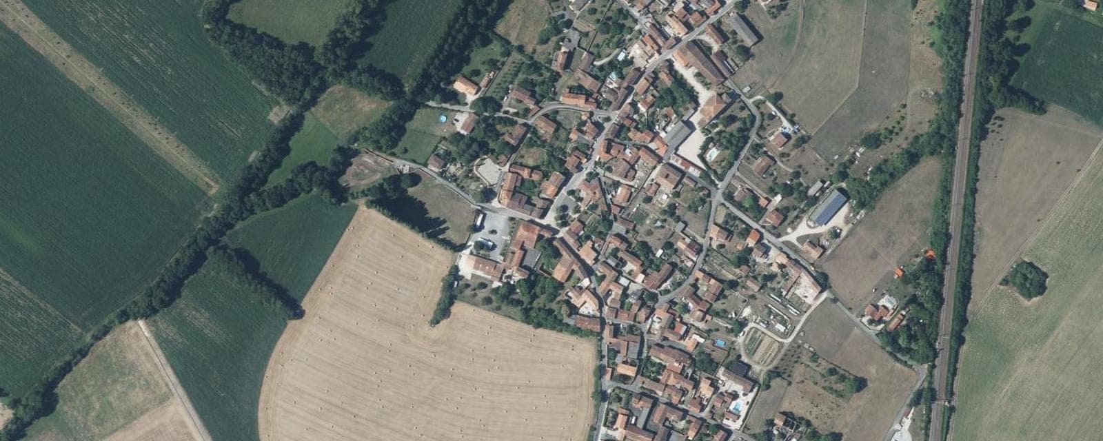 Vue aérienne de Villognon (Charente)