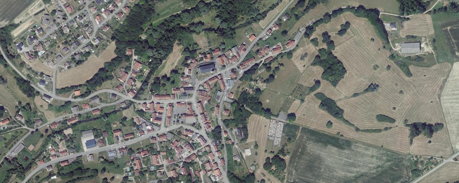 Vue aérienne de Volmunster (Moselle)