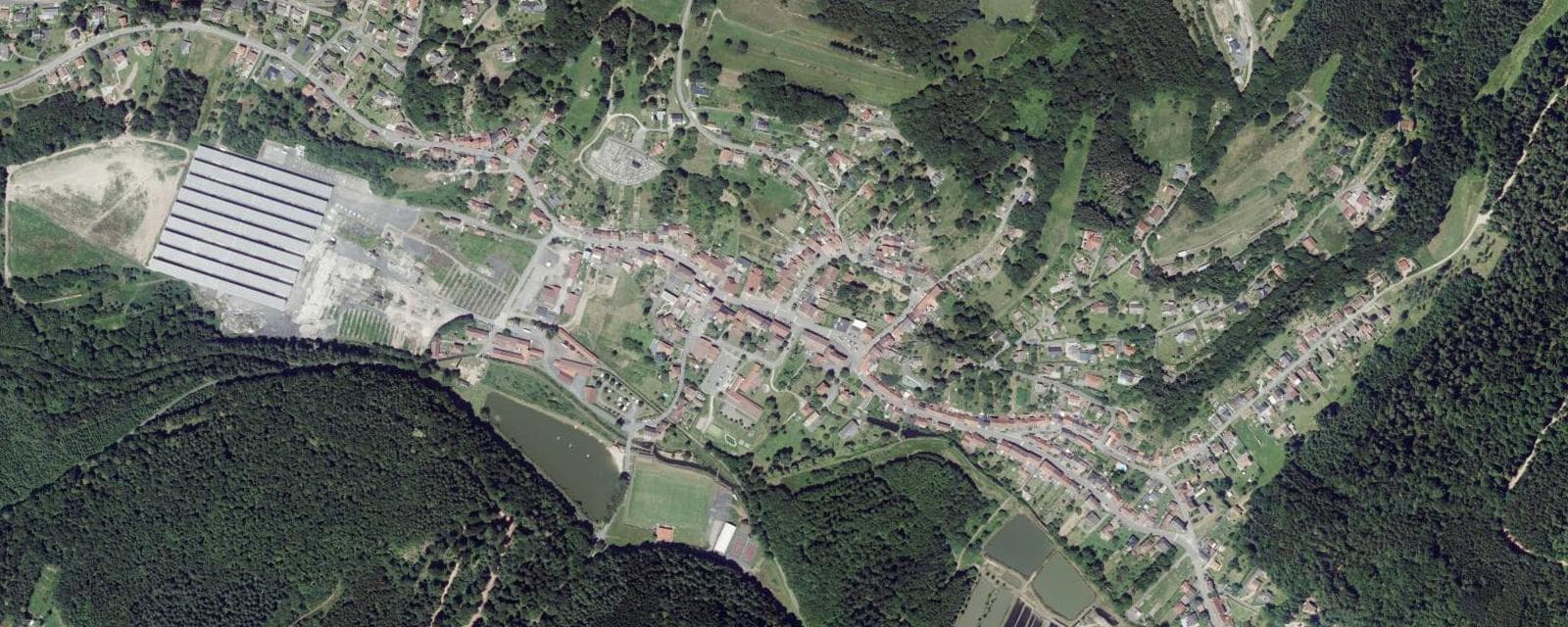 Vue aérienne de Abreschviller (Moselle)