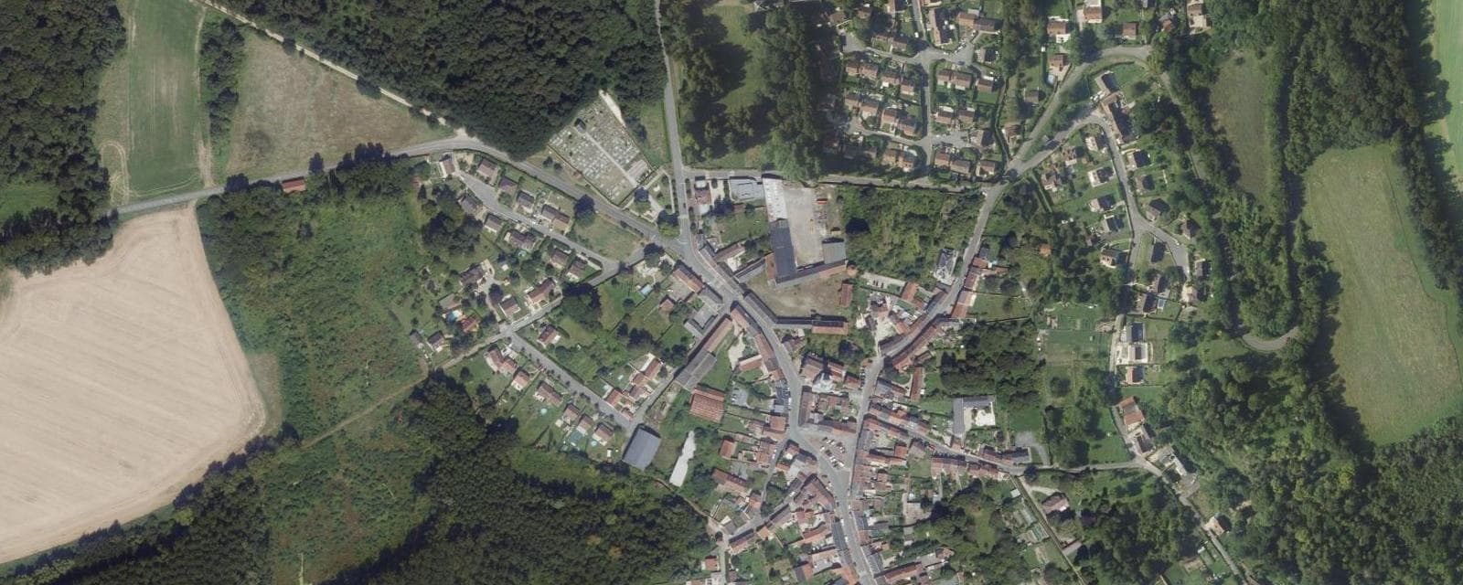 Vue aérienne de Acy-en-Multien (Oise)