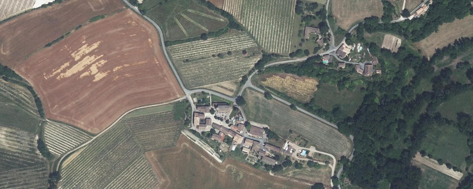 Vue aérienne de Andillac (Tarn)
