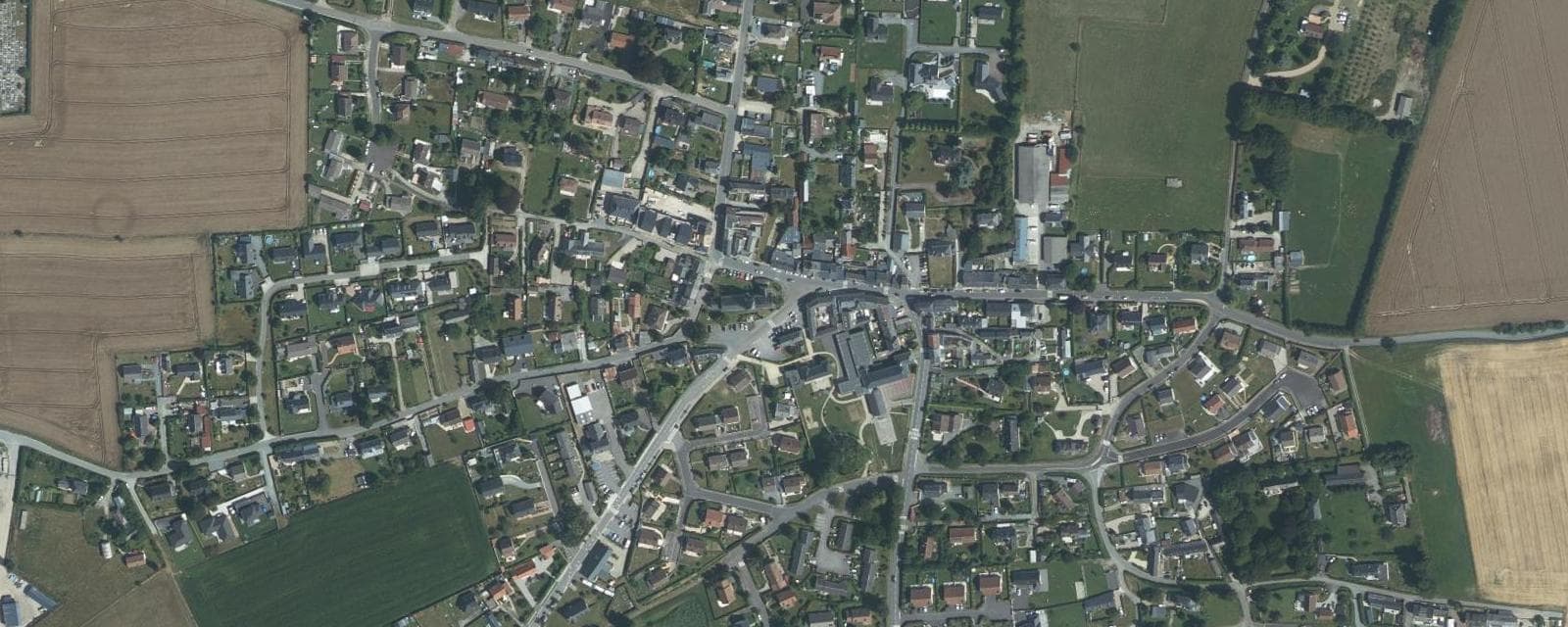 Vue aérienne de Angerville-l'Orcher (Seine-Maritime)