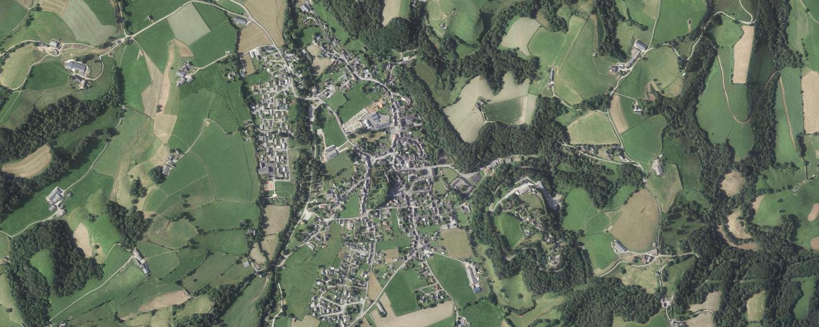 Vue aérienne de Arette (Pyrénées-Atlantiques)