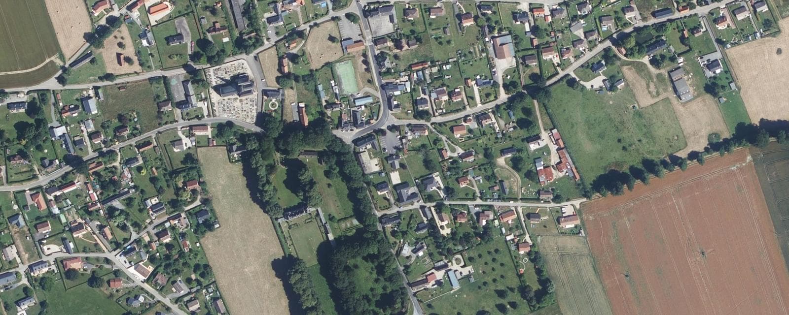 Vue aérienne de Auppegard (Seine-Maritime)