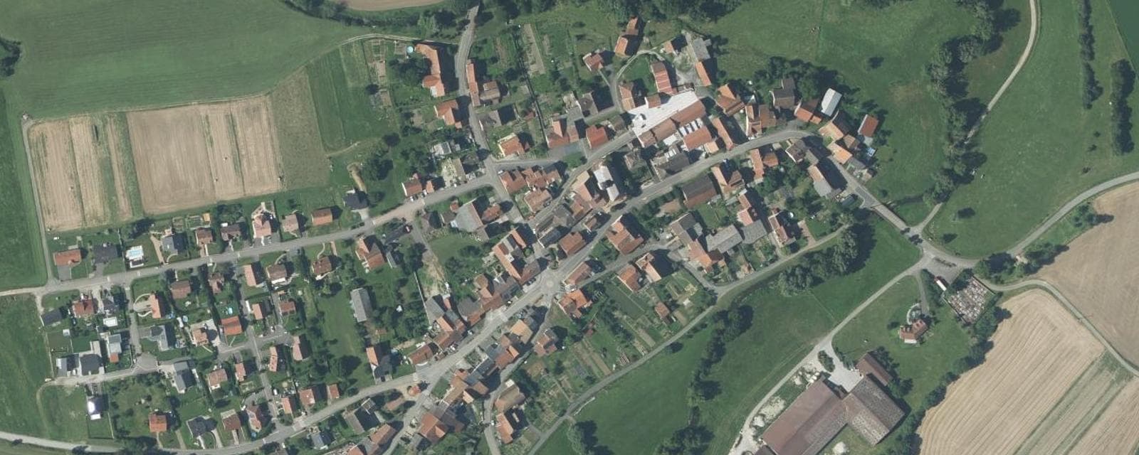 Vue aérienne de Baerendorf (Bas-Rhin)