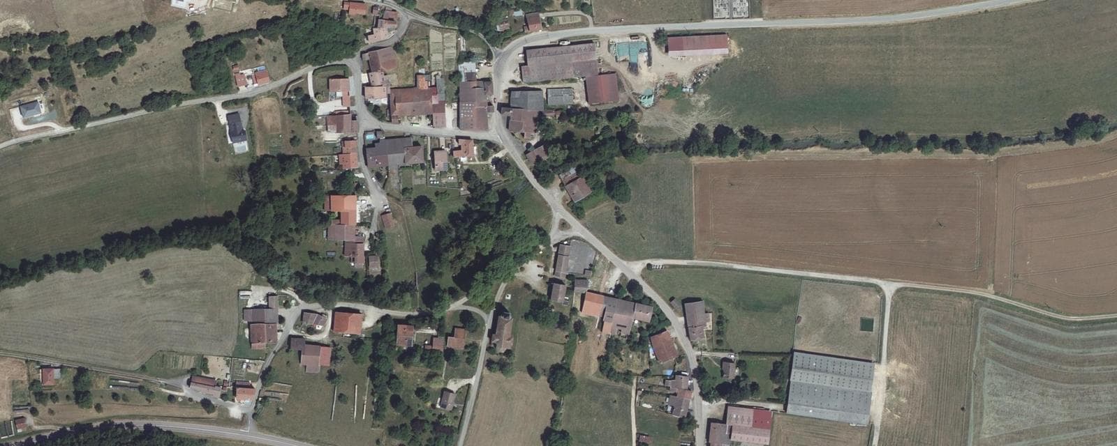 Vue aérienne de Bainville-aux-Saules (Vosges)