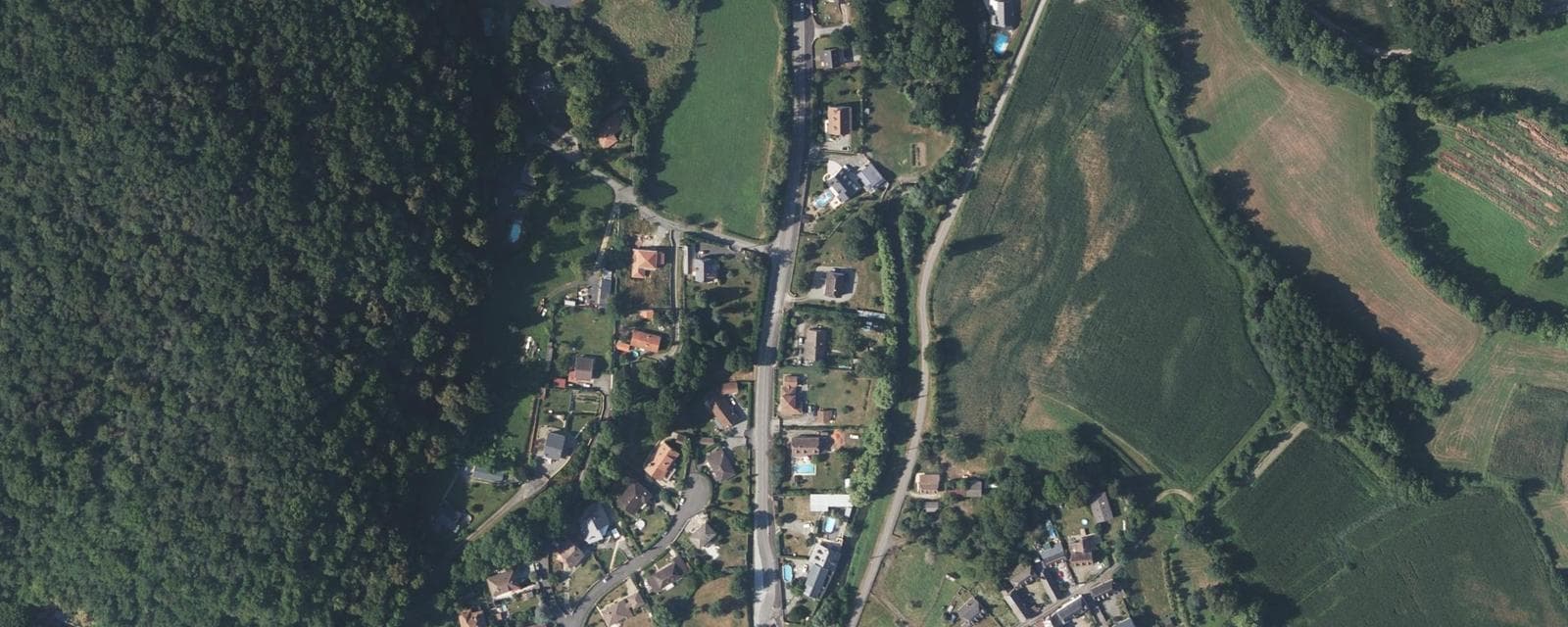 Vue aérienne de Baliros (Pyrénées-Atlantiques)