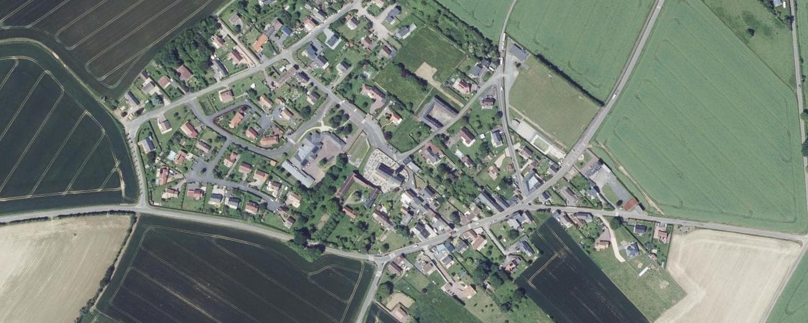 Vue aérienne de Barbery (Calvados)