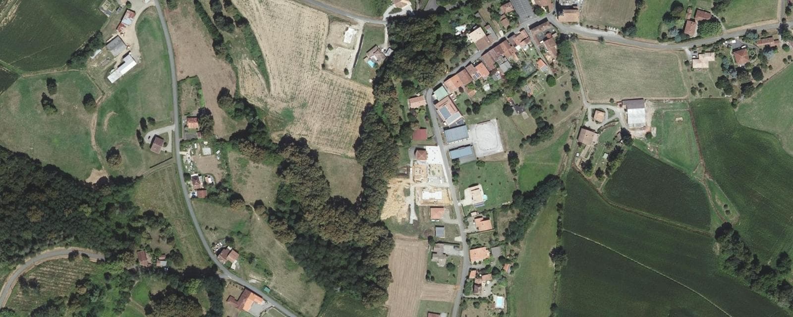 Vue aérienne de Bastennes (Landes)