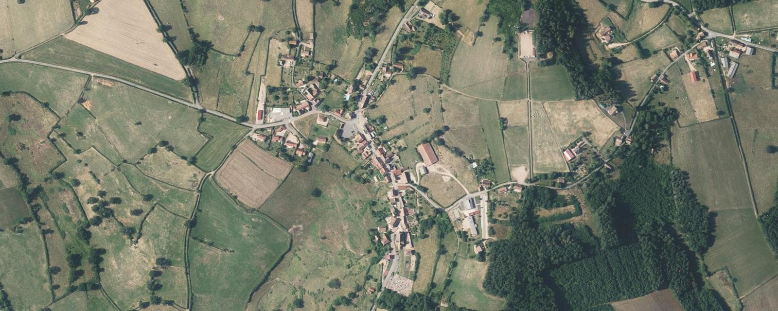 Vue aérienne de Beaubery (Saône-et-Loire)