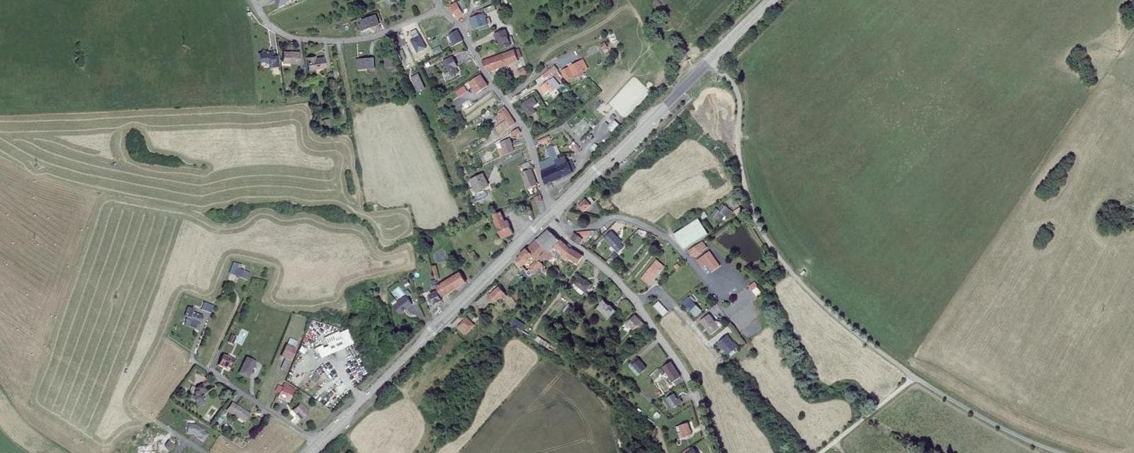 Vue aérienne de Bébing (Moselle)