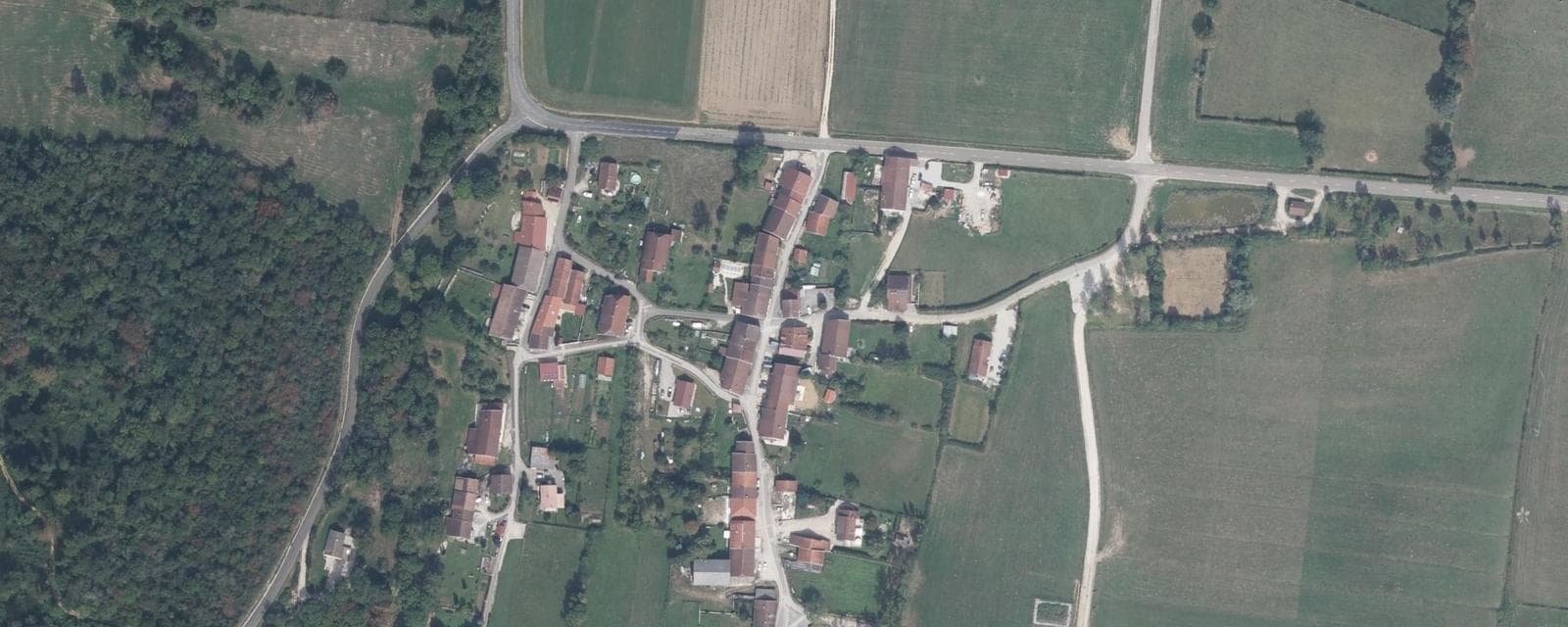 Vue aérienne de Beffia (Jura)