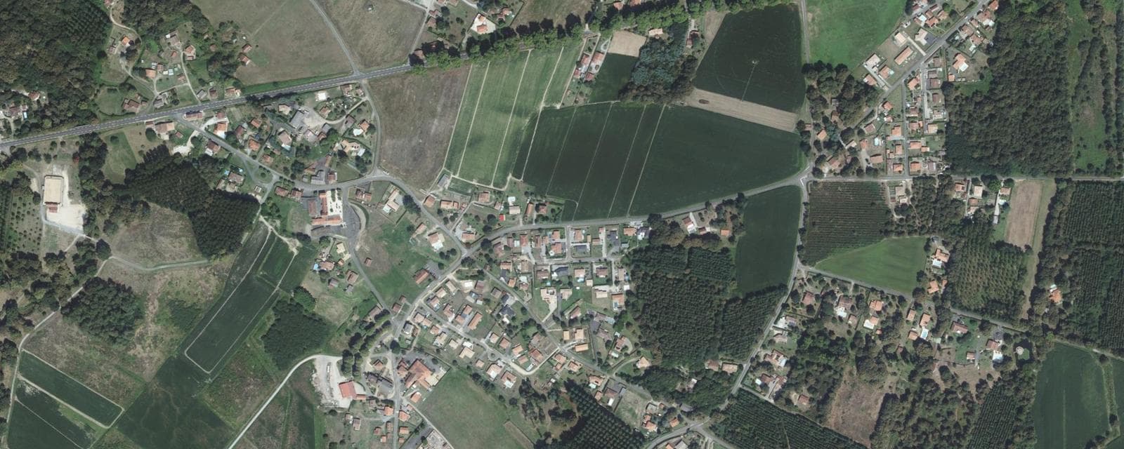 Vue aérienne de Bégaar (Landes)