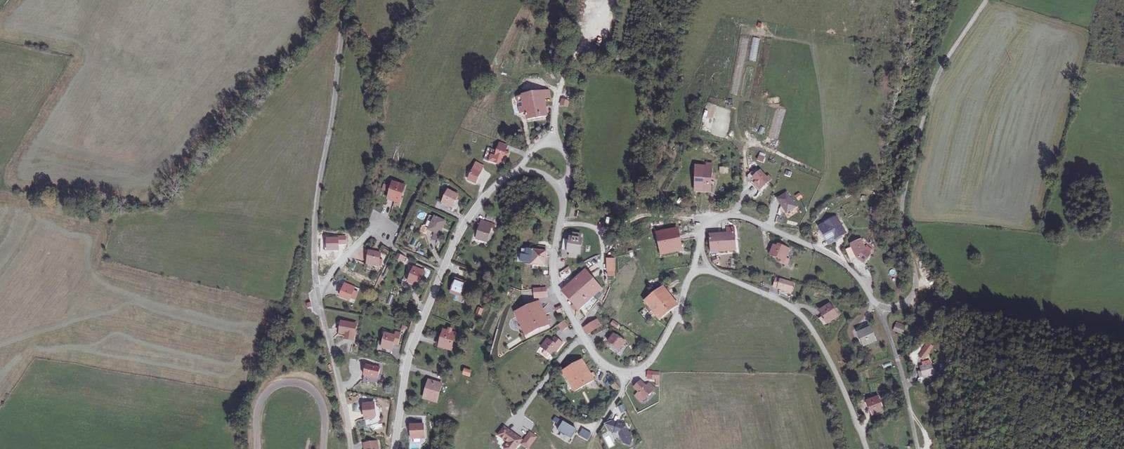 Vue aérienne de Belfays (Doubs)