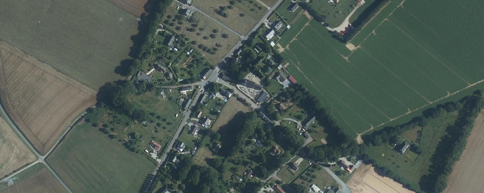 Vue aérienne de Bénesville (Seine-Maritime)