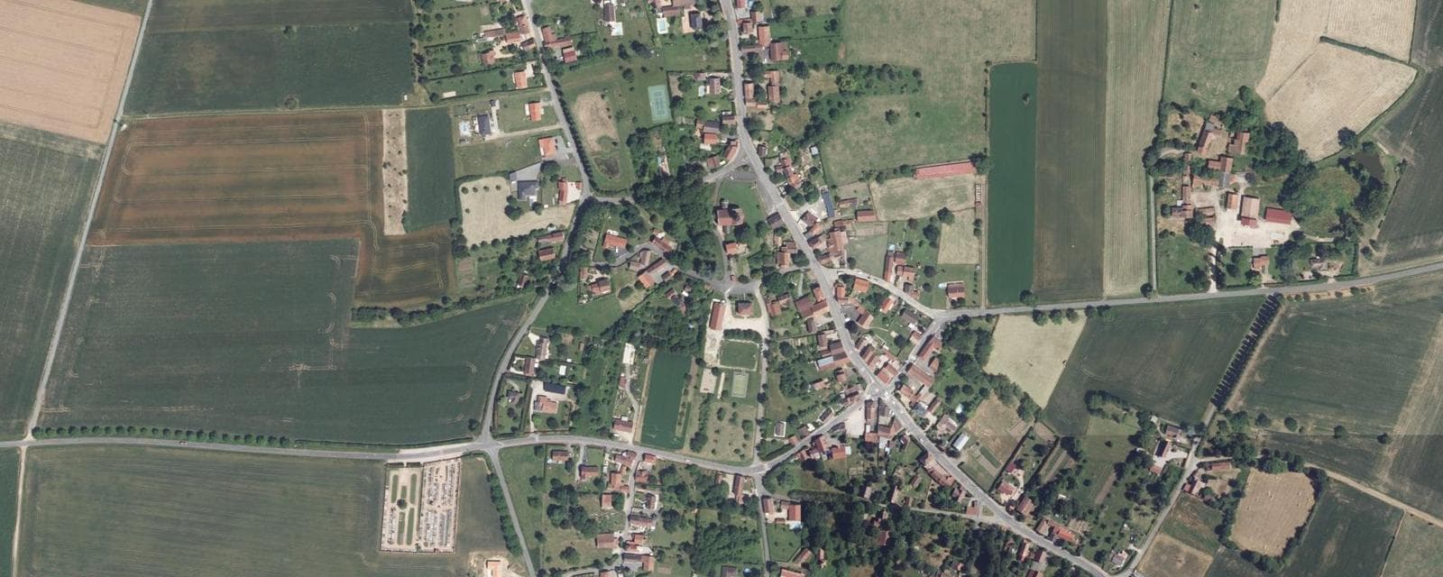 Vue aérienne de Biozat (Allier)