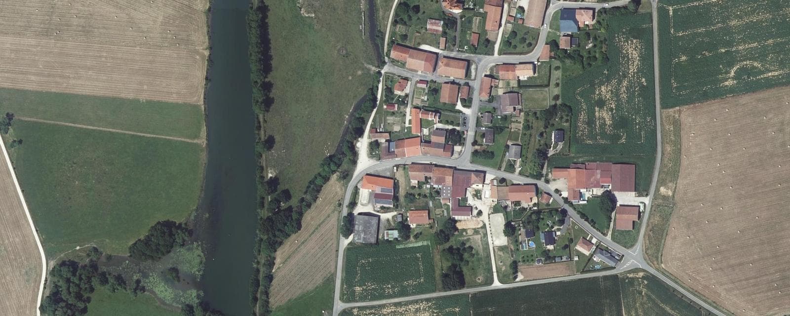 Vue aérienne de Bislée (Meuse)