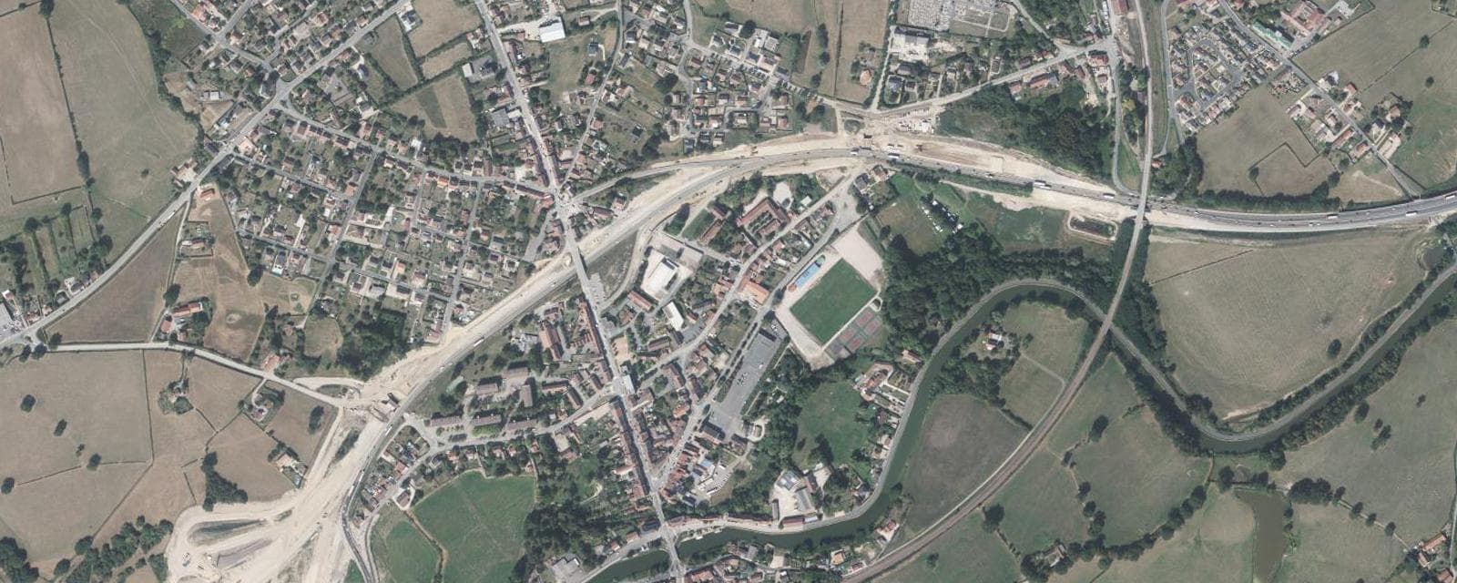 Vue aérienne de Blanzy (Saône-et-Loire)