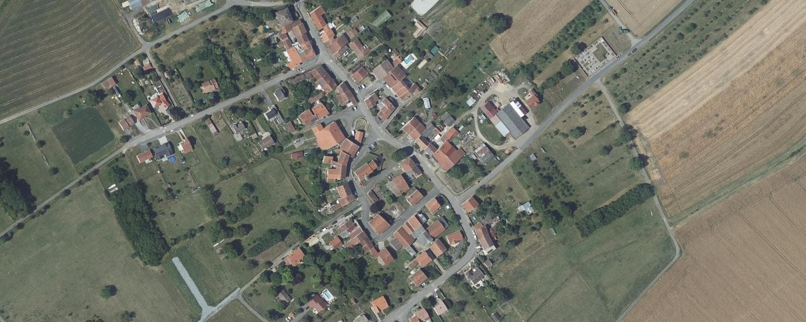 Vue aérienne de Bonviller (Meurthe-et-Moselle)