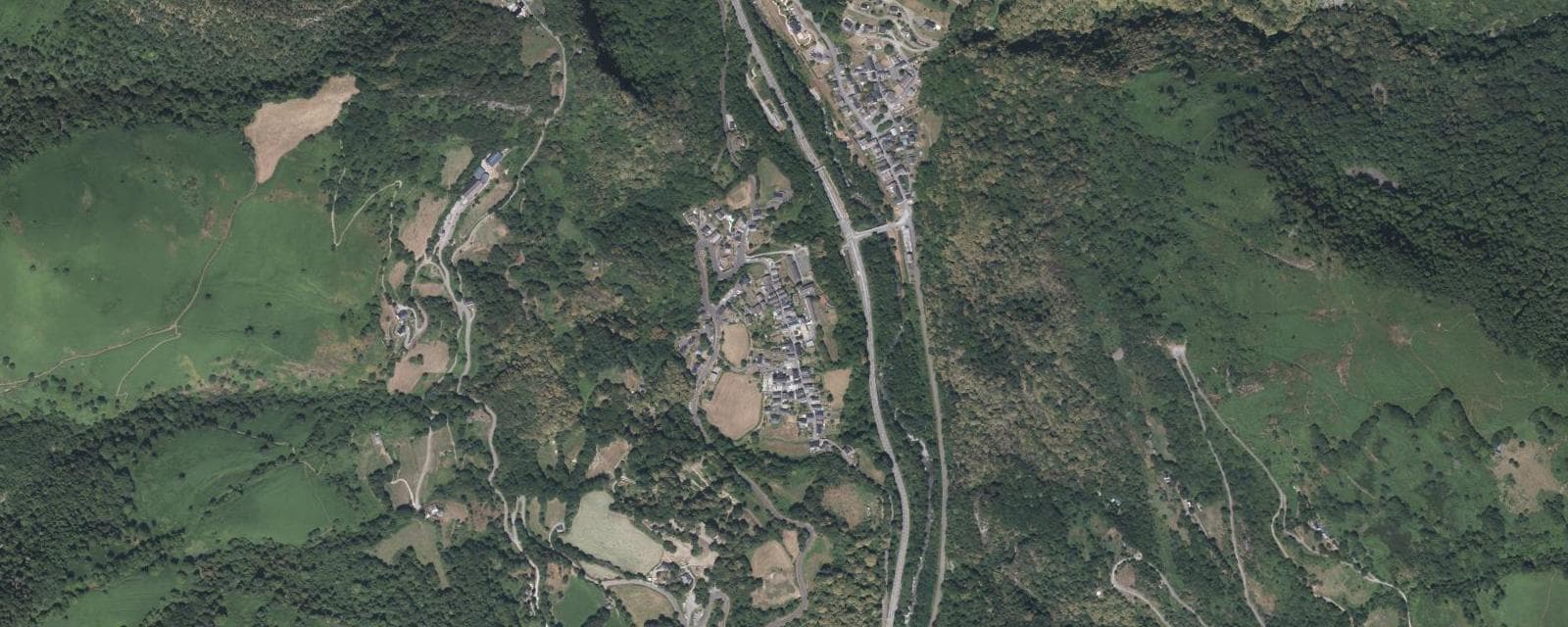 Vue aérienne de Borce (Pyrénées-Atlantiques)