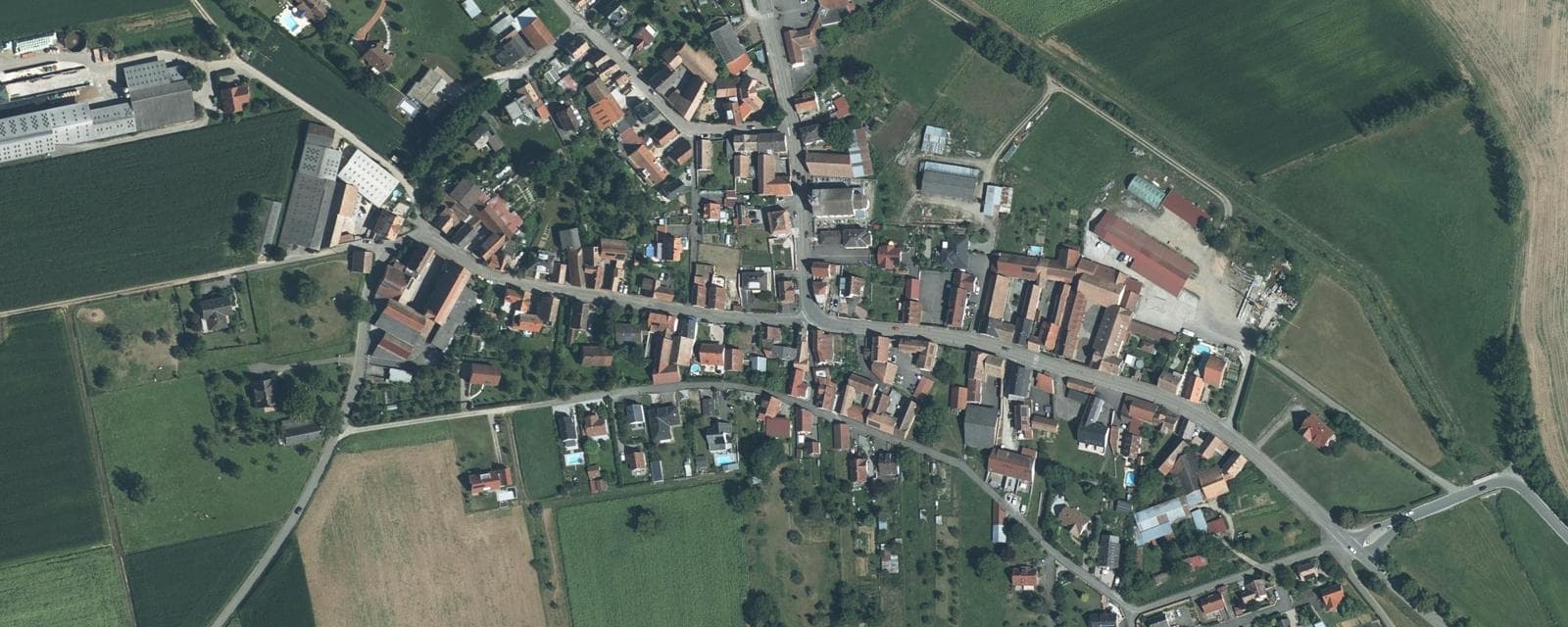 Vue aérienne de Bossendorf (Bas-Rhin)