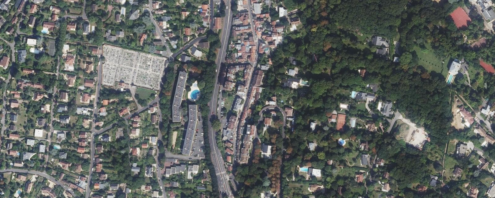Vue aérienne de Bougival (Yvelines)