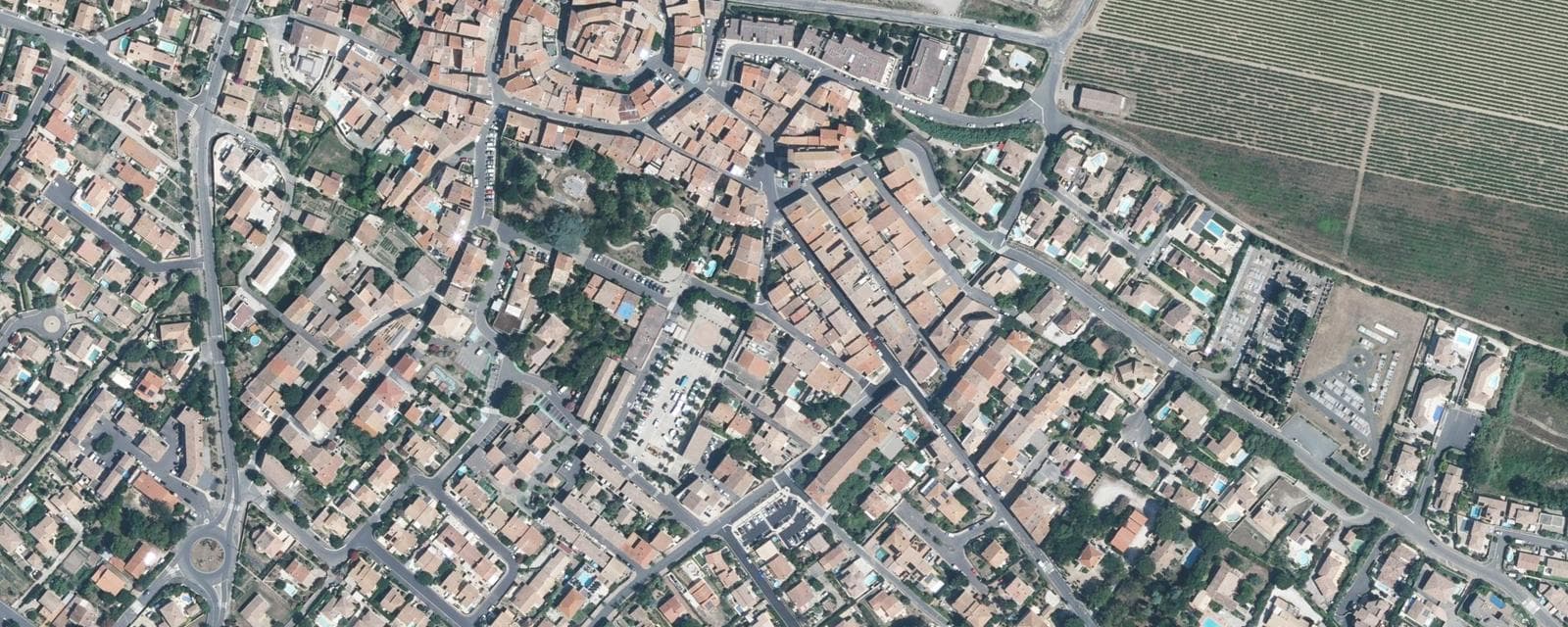 Vue aérienne de Boujan-sur-Libron (Hérault)