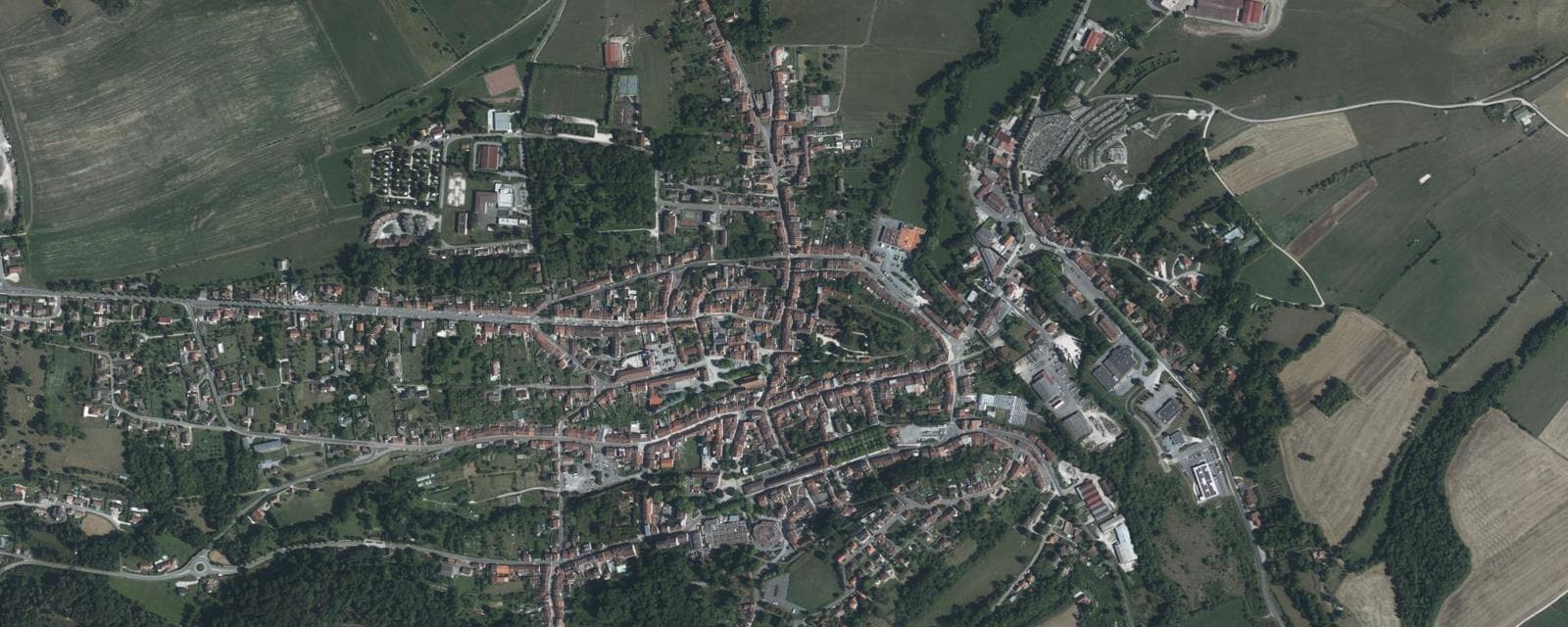 Vue aérienne de Bourbonne-les-Bains (Haute-Marne)