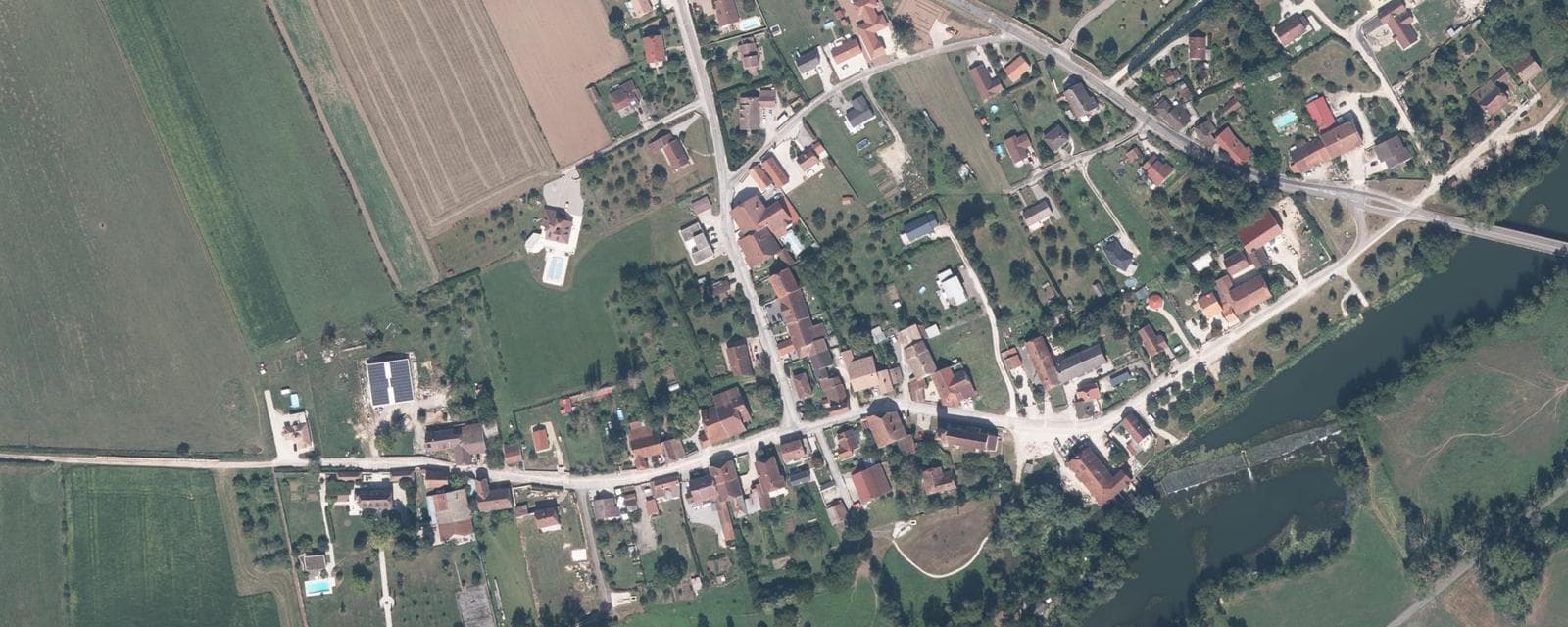 Vue aérienne de Bresilley (Haute-Saône)
