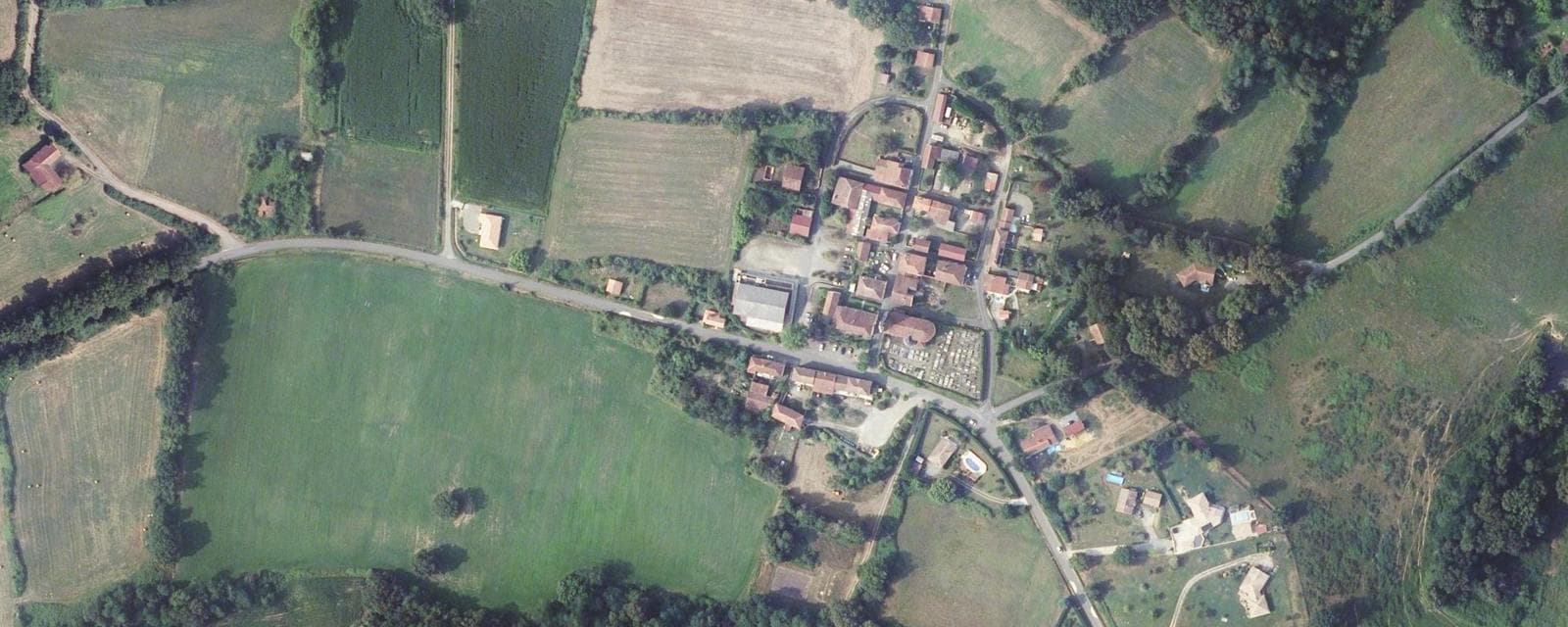 Vue aérienne de Buanes (Landes)
