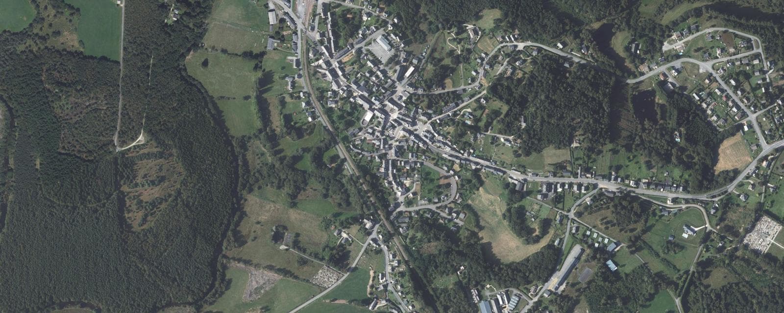 Vue aérienne de Bugeat (Corrèze)