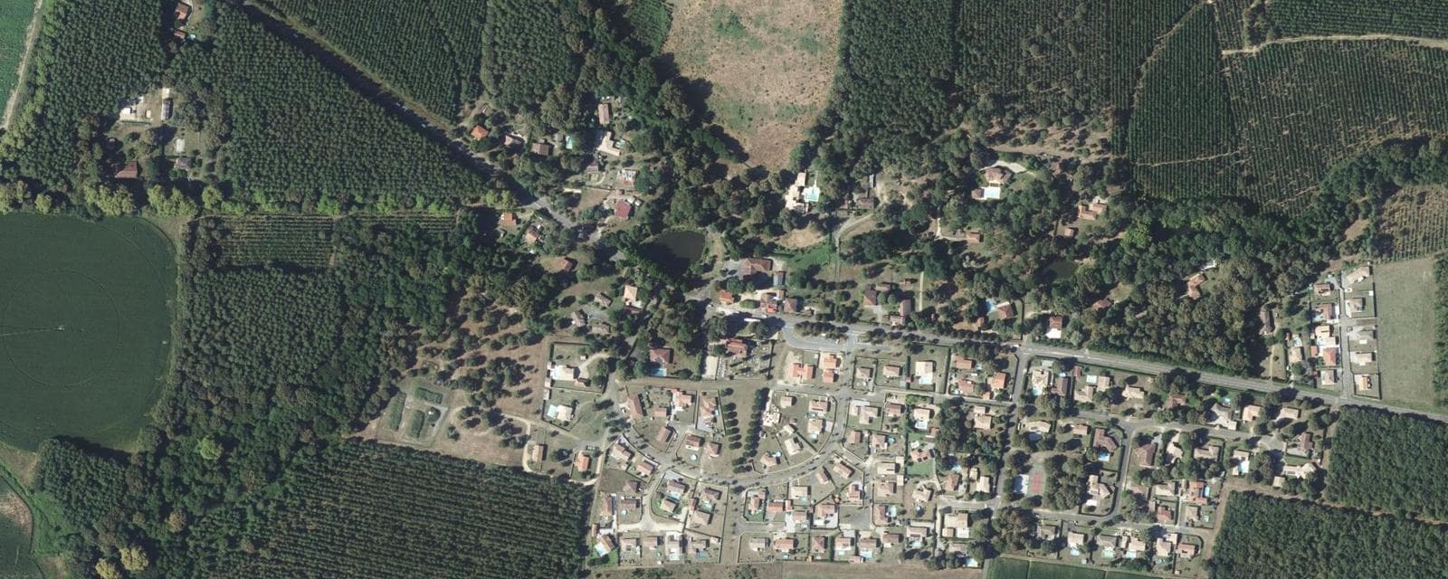 Vue aérienne de Campet-et-Lamolère (Landes)