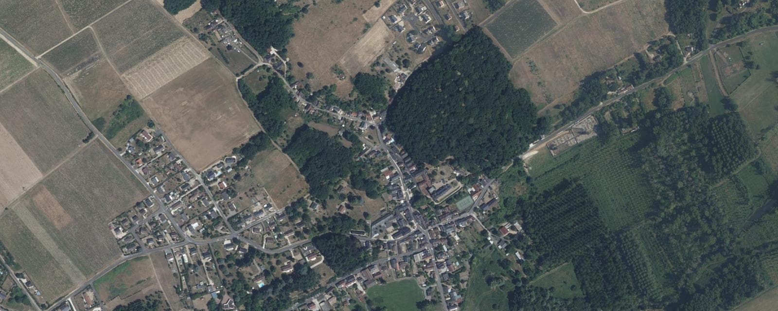 Vue aérienne de Cangey (Indre-et-Loire)