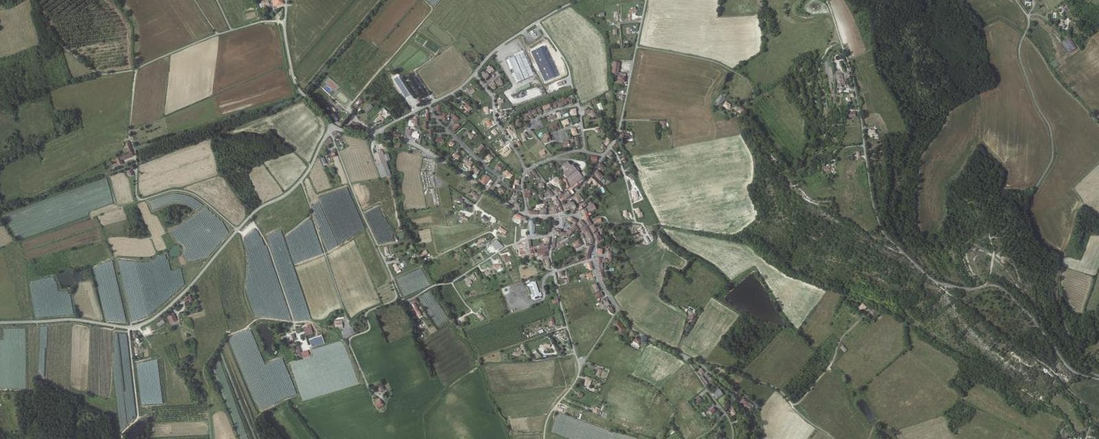 Vue aérienne de Cazes-Mondenard (Tarn-et-Garonne)