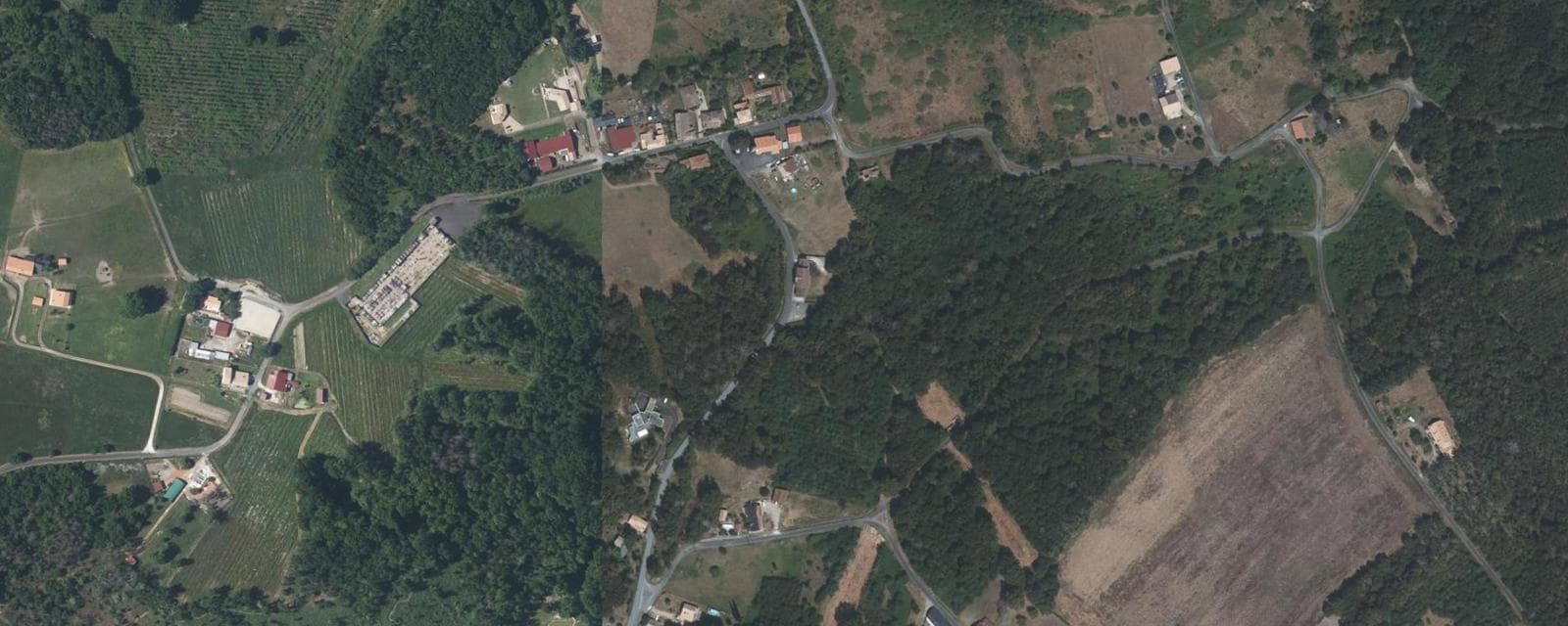Vue aérienne de Chamadelle (Gironde)